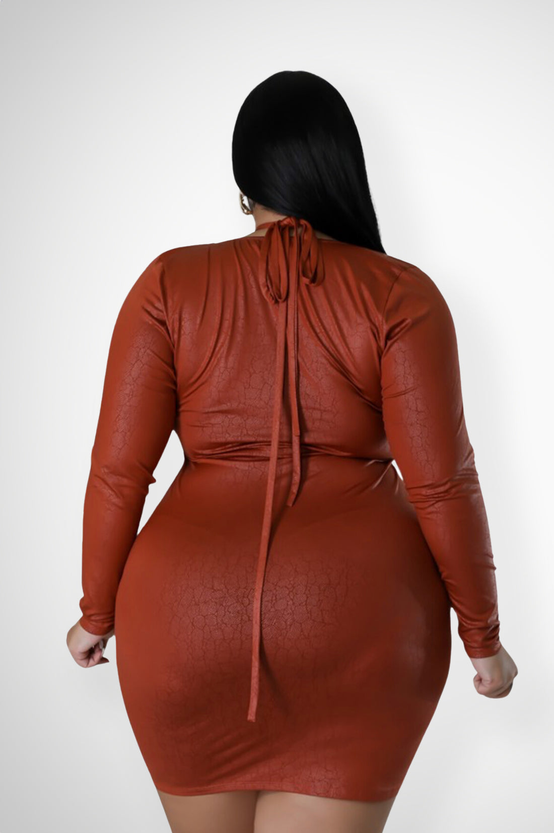 PoundCake Plus Rust Pleather Dress