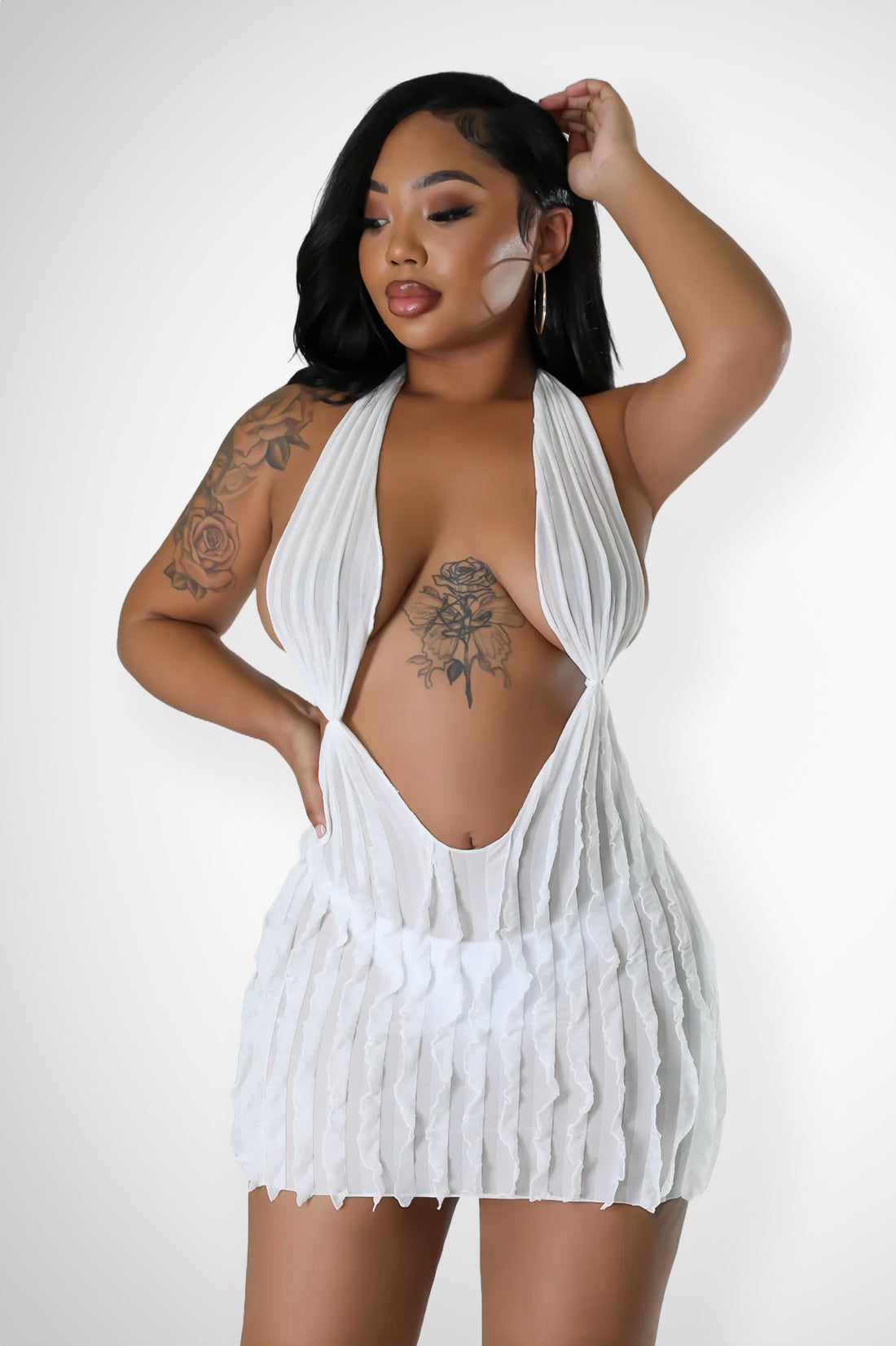 PoundCake Sheer Elegance Mini Dress