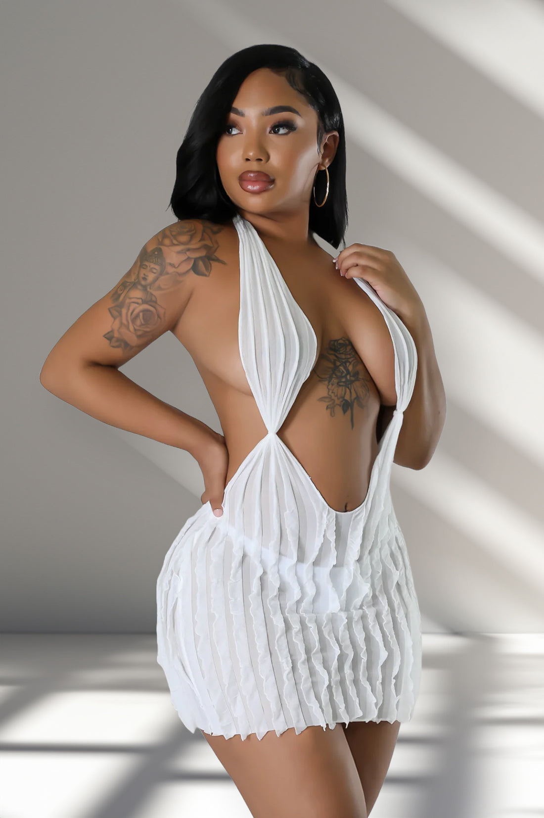 PoundCake Sheer Elegance Mini Dress