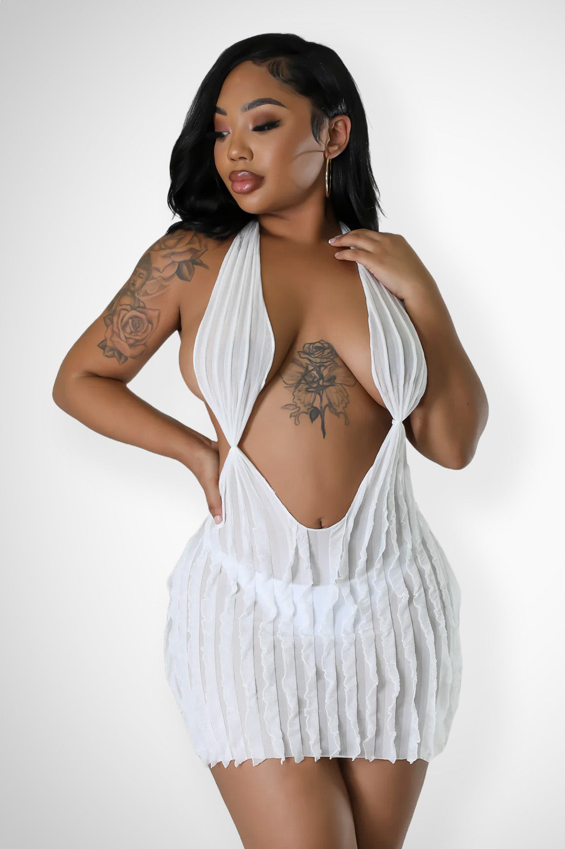 PoundCake Sheer Elegance Mini Dress